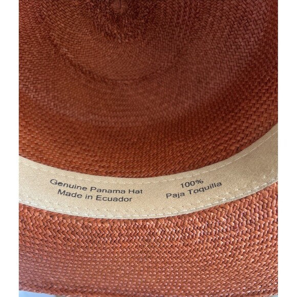 Elegancia Tropical Cordobes Spanish Style Ladies Genuine Panama Hat Caramel Sz M - Picture 5 of 8